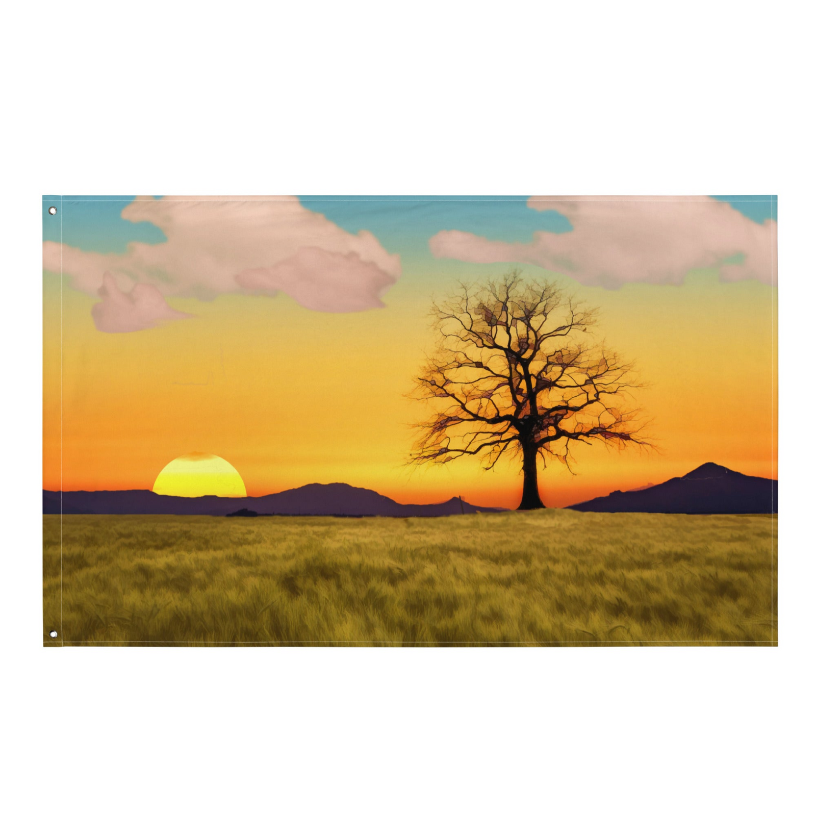 Sunrise Wall Tapestry – Polyester Flag Wall Hanging