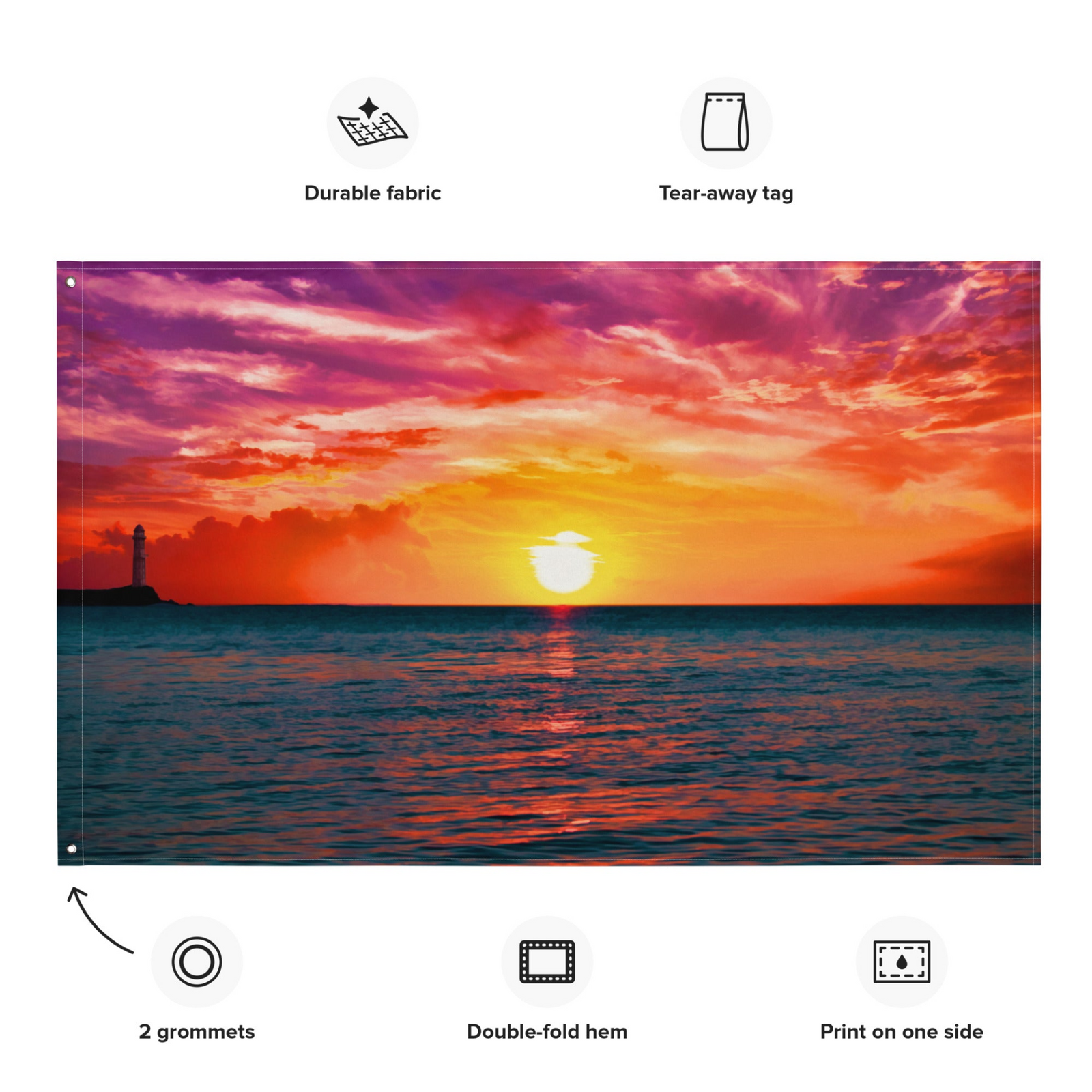 Glimmering Sunrise Wall Tapestry – Polyester Flag Wall Hanging Décor