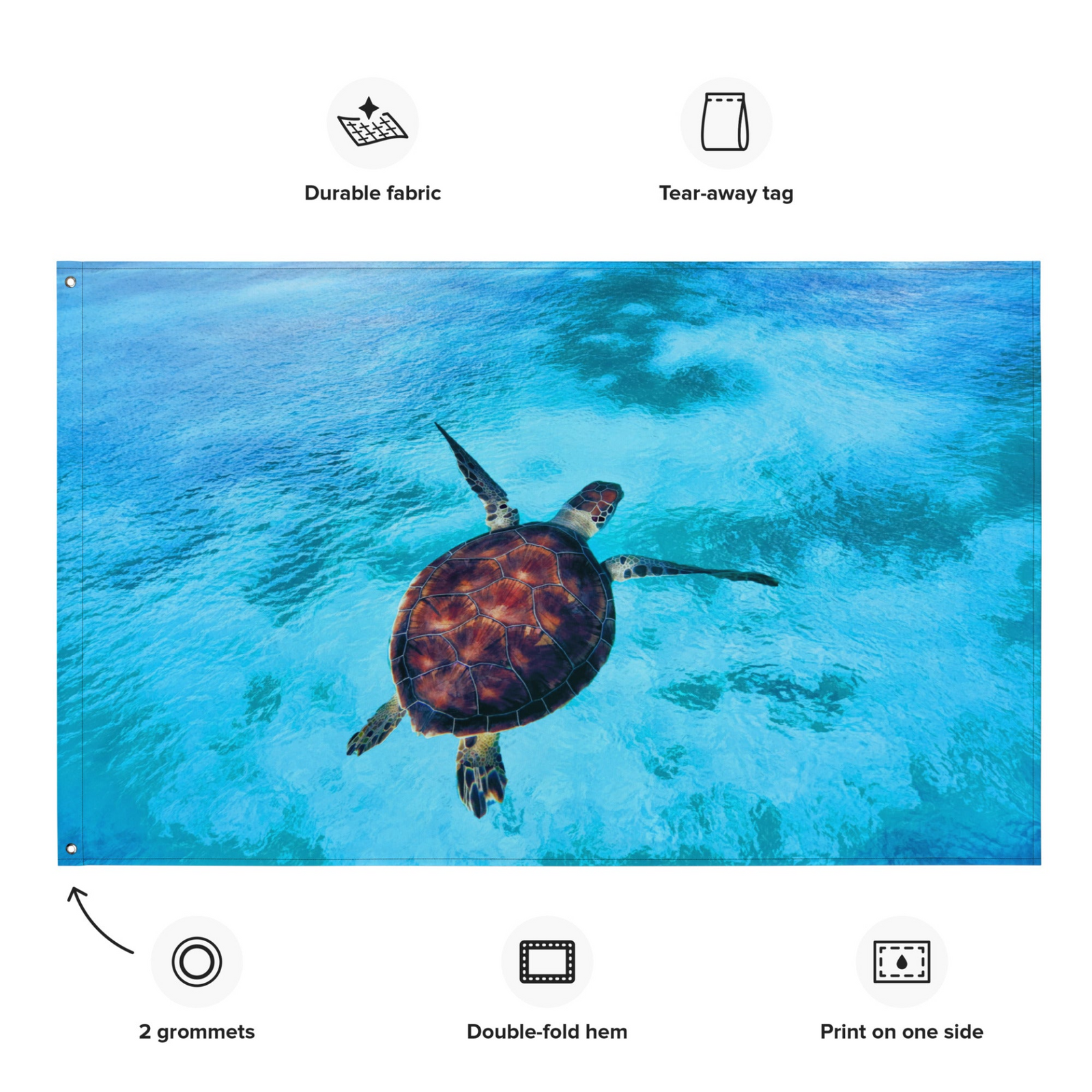 Sea Turtle Wall Tapestry – Polyester Flag Wall Hanging