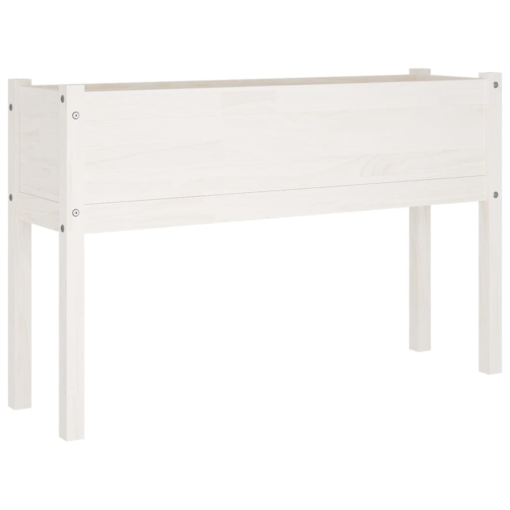vidaXL Planter White Solid pinewood Large Durable Planter