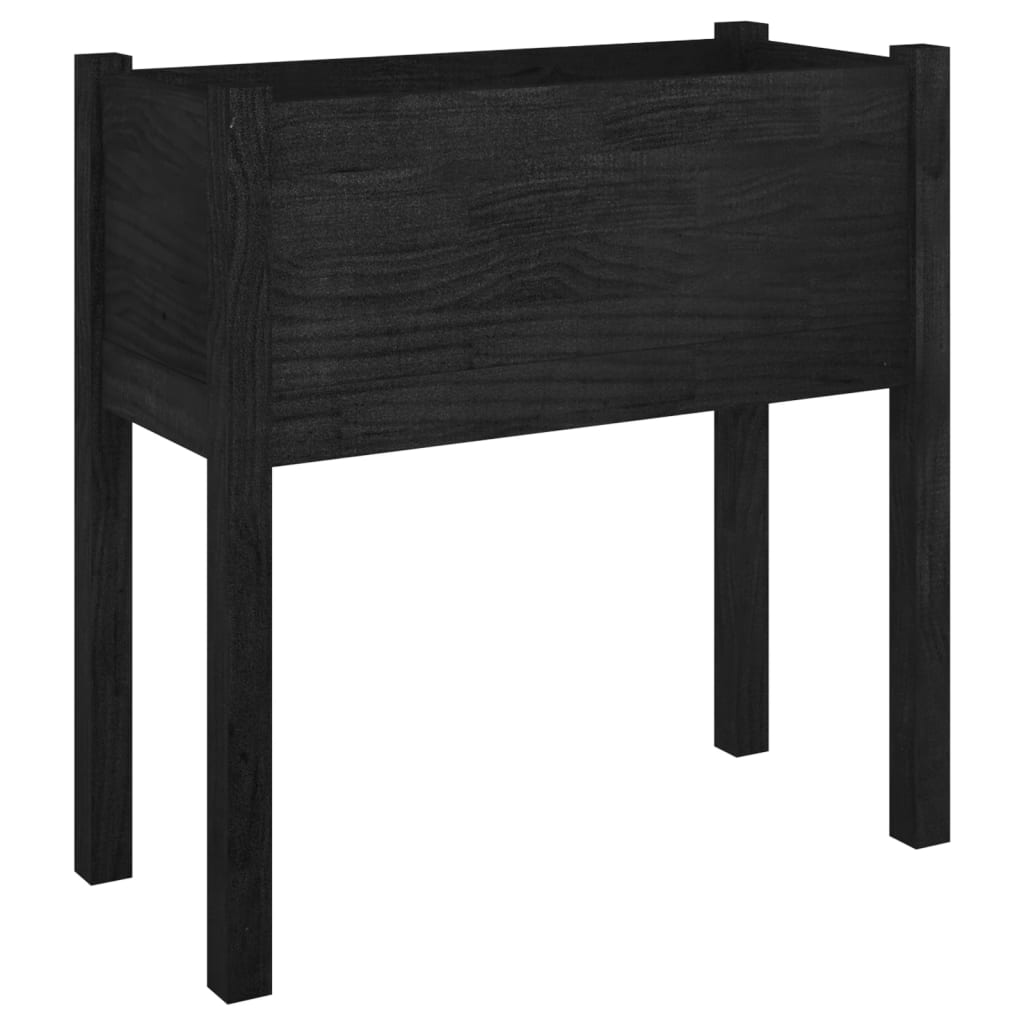 vidaXL Garden Planter Black Solid Pinewood Durable Garden Planter