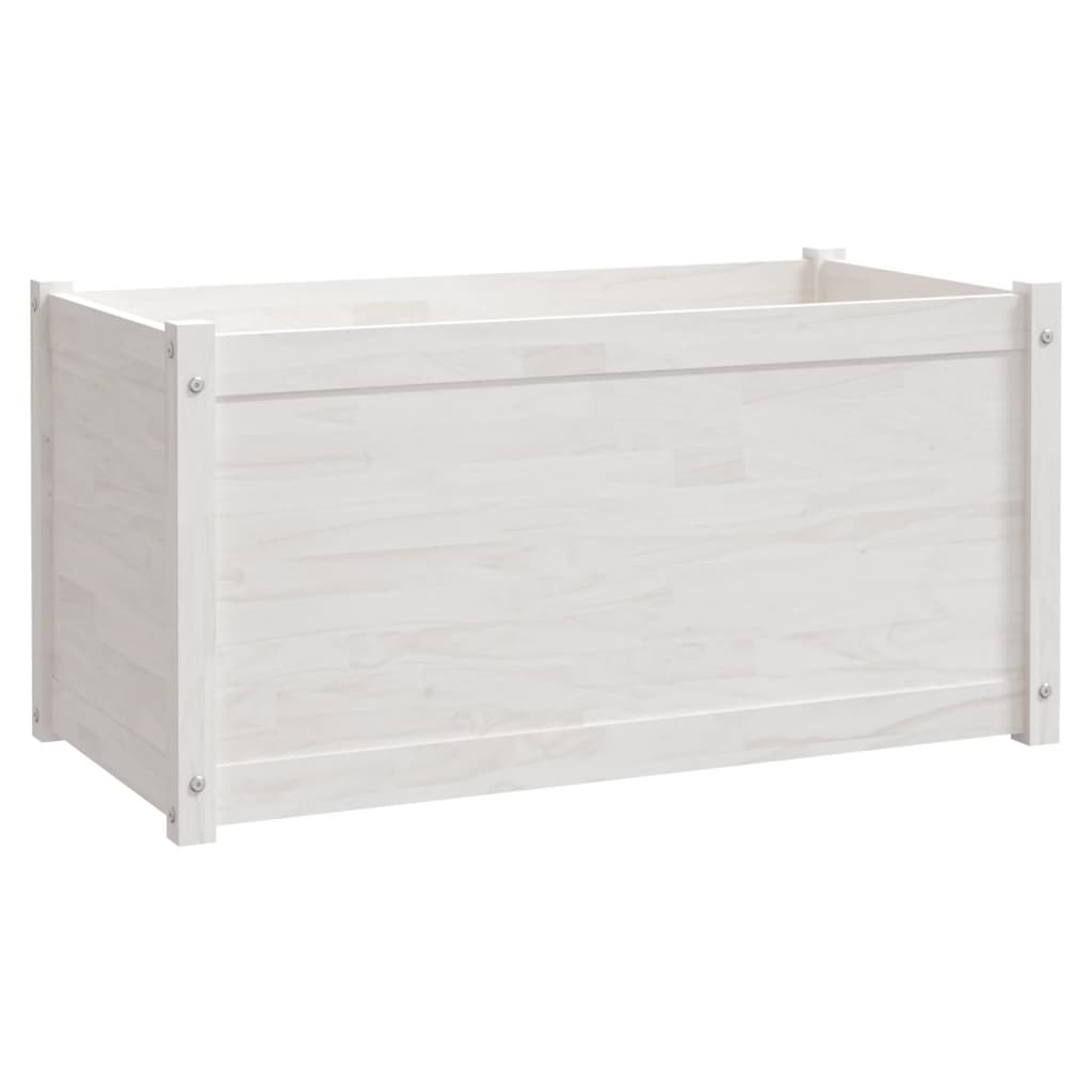 vidaXL Garden Planter White Solid pinewood Medium Garden Planter