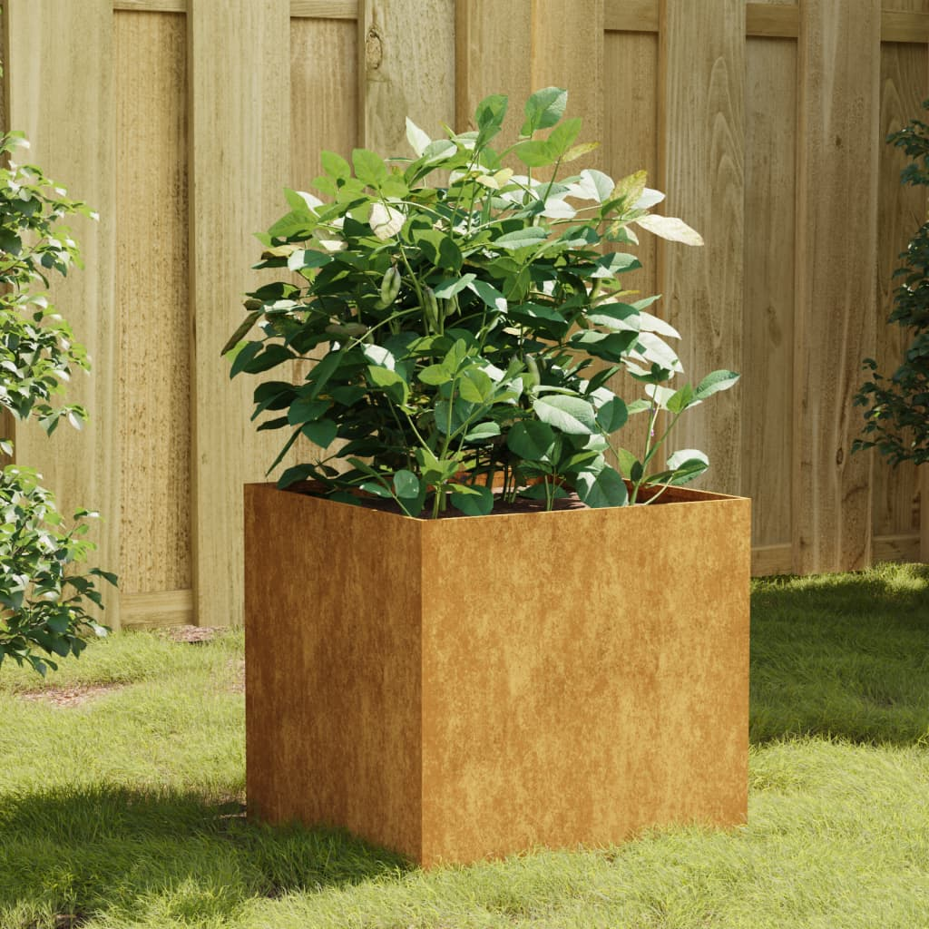 vidaXL Planter Rusty Corten steel Medium Decorative Inlays Planter