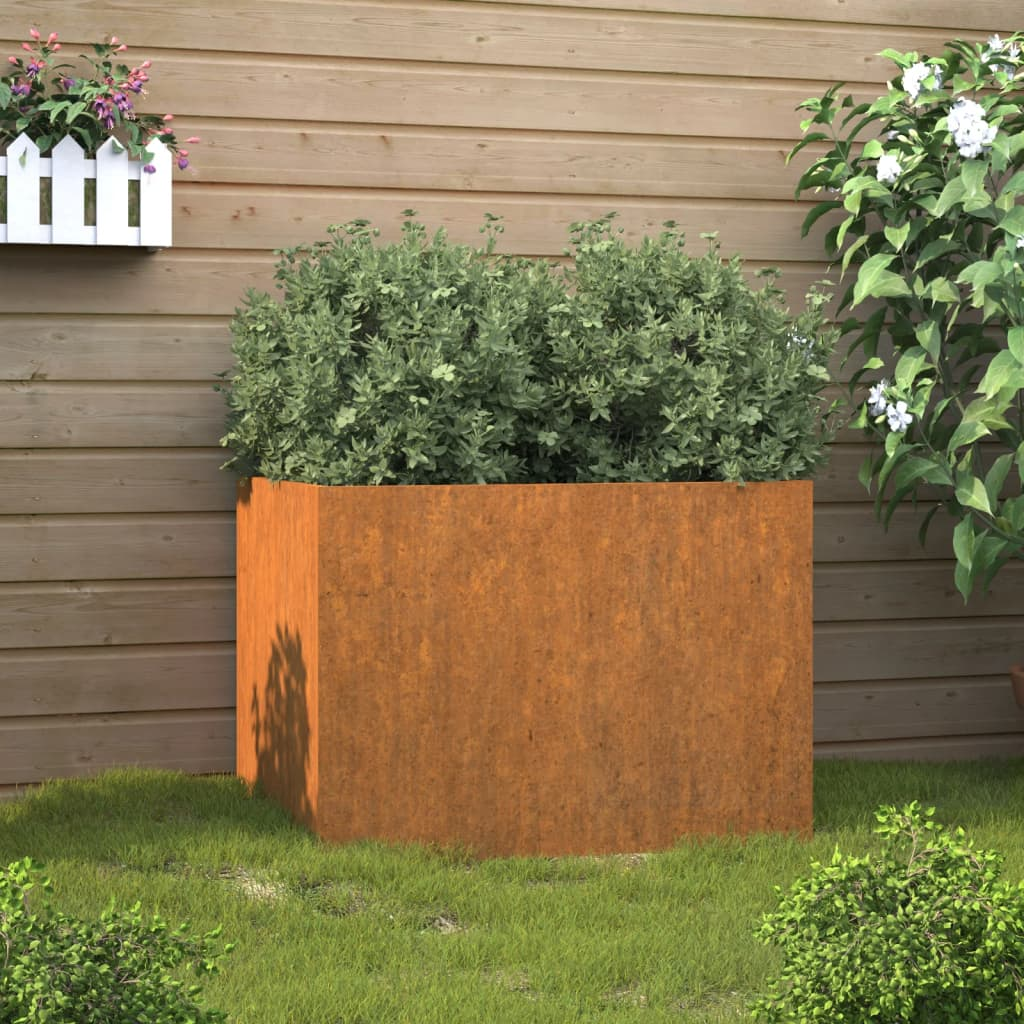 vidaXL Planter Rusty Corten steel Medium Decorative Inlays Planter