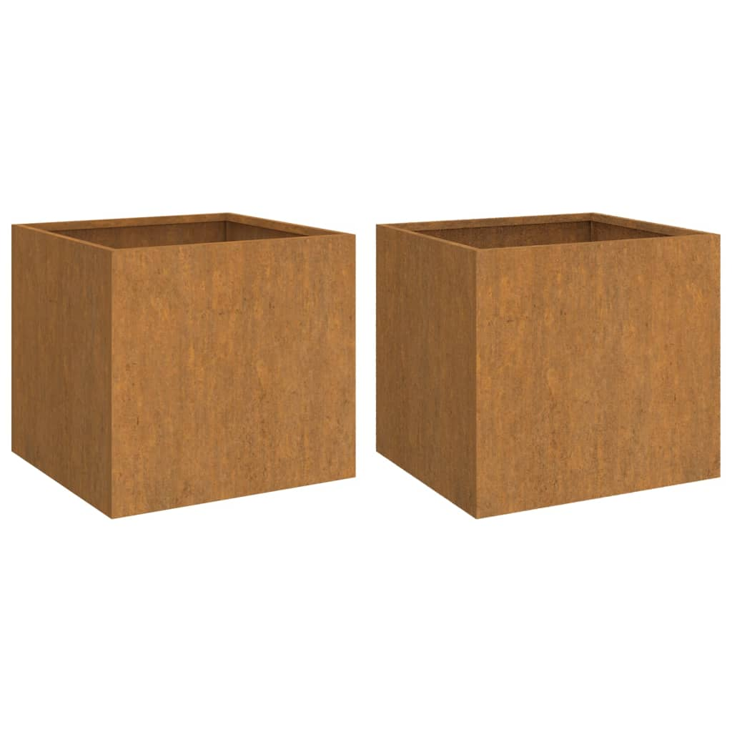 vidaXL Planter Set of 2 Rusty Corten steel Medium Decorative Inlays
