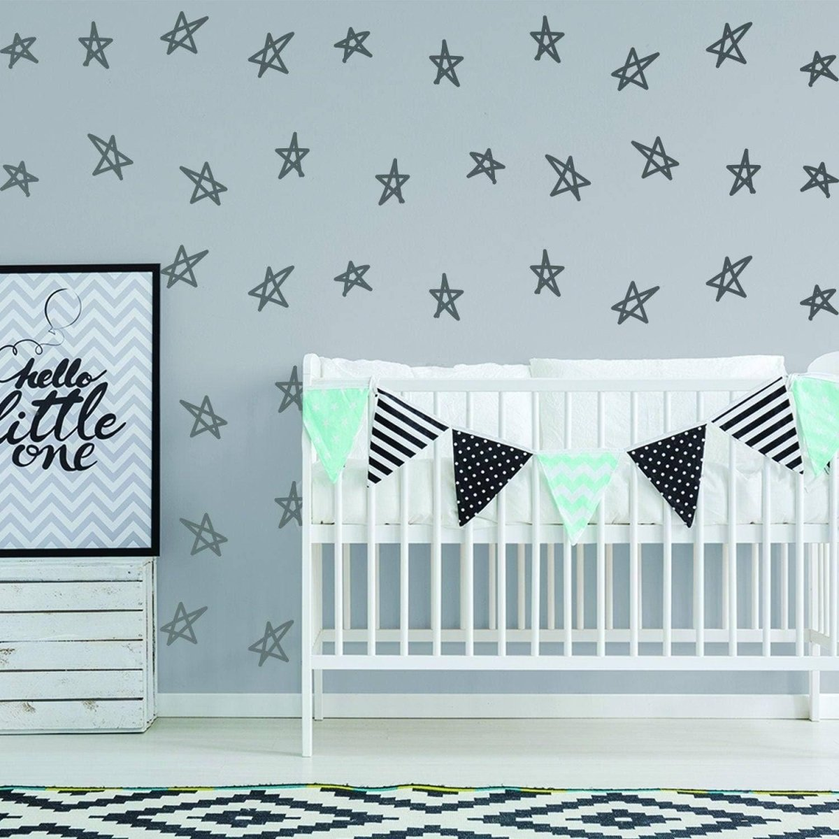 Vinyl Decals - 40x Magical Star Stickers for Baby Shower Wall Decorations