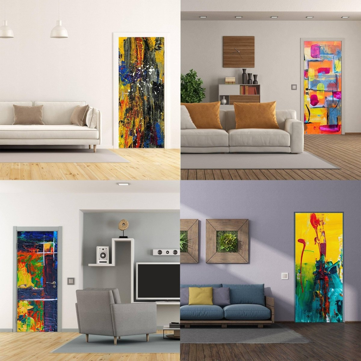 3D Abstract Transformation Door Wrap Kit - Wall Decal Sticker Mural Vinyl Art