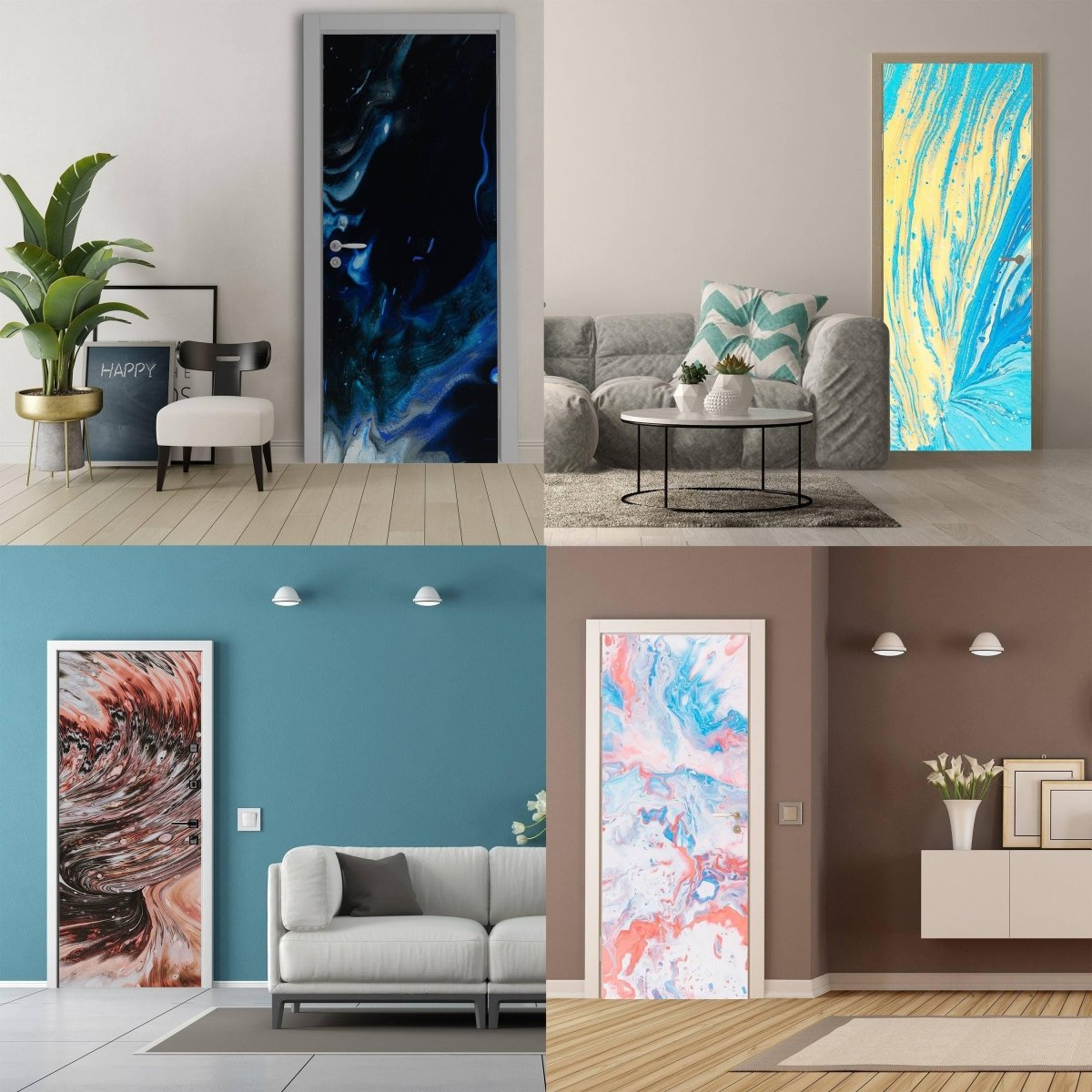 3D Abstract Transformation Door Wrap Kit - Wall Decal Sticker Mural Vinyl Art