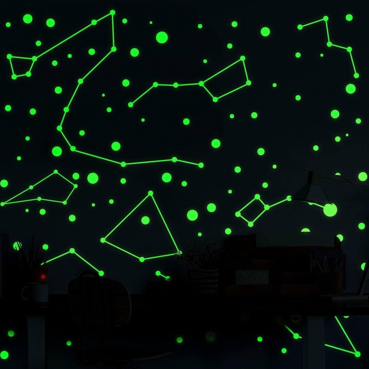 Zodiac Star Wall Decals Set – Glow-in-the-Dark Constellation & Star Vinyl Stickers for Celestial Interiors