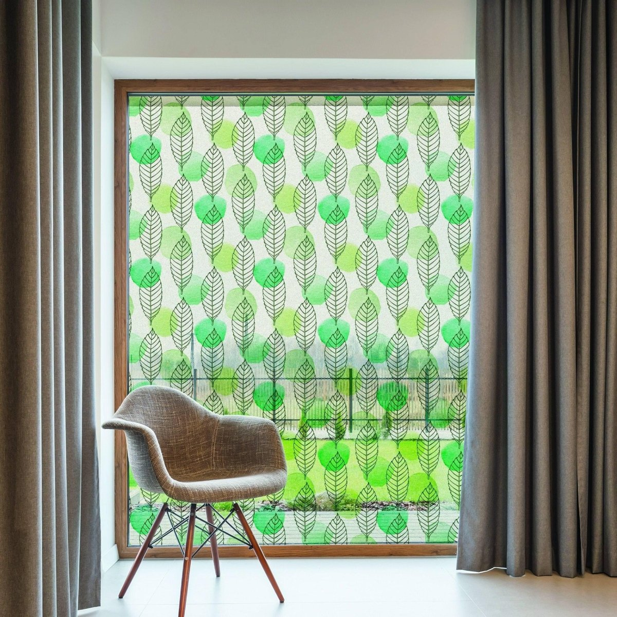 Etched Glass Film - Stylish Leaf Design for Enhanced Privacy
