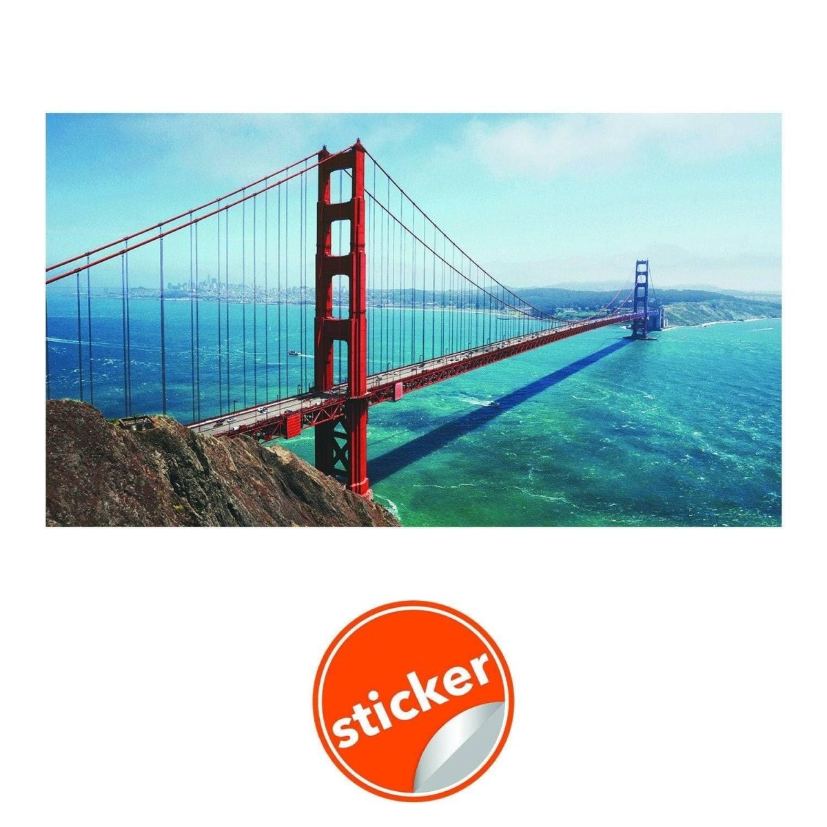Golden Gate Bridge Vinyl Wall Decal - San Francisco Skyline Wall Art