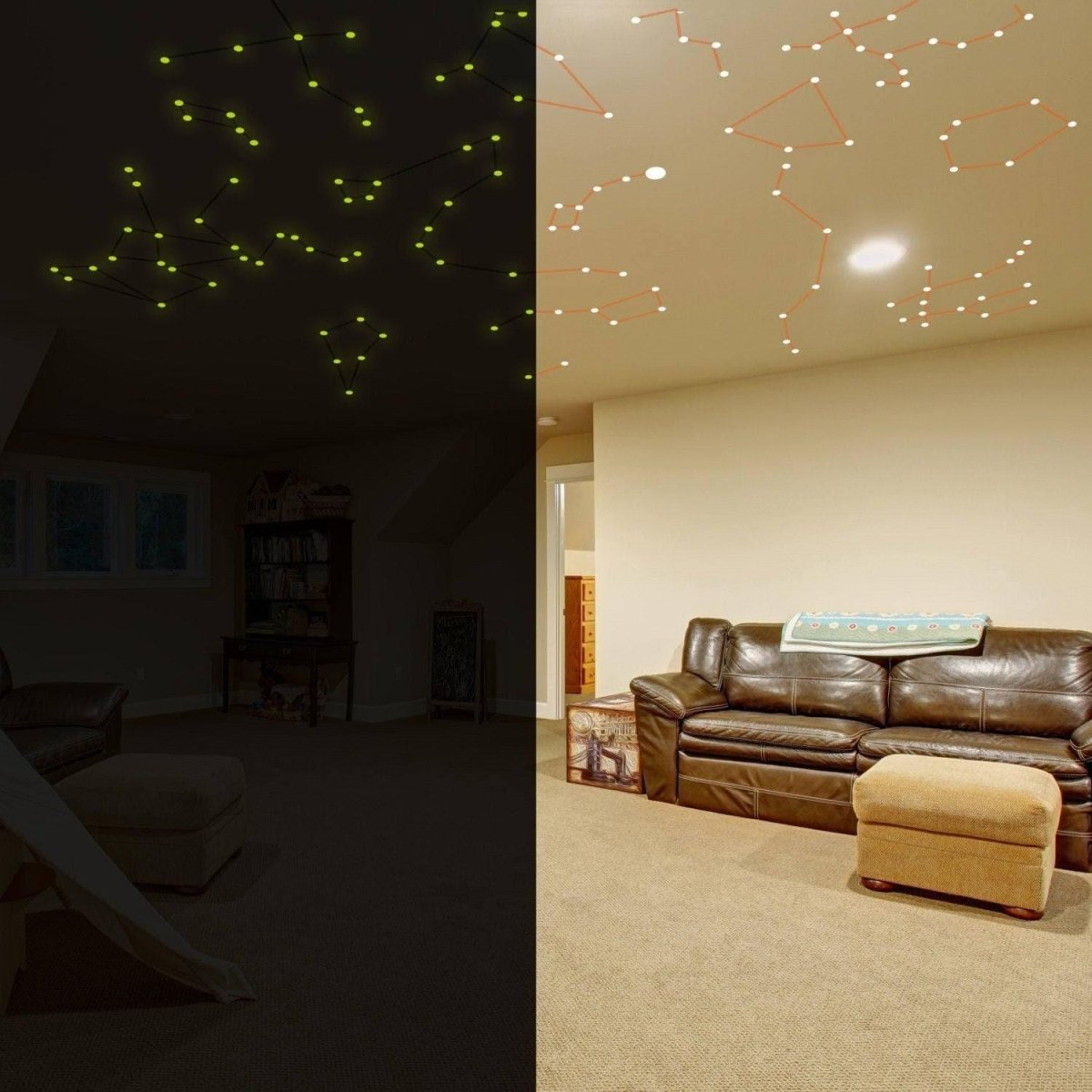 Peel and Stick Wall Decal – Glow in the Dark Vinyl Sticker Set
