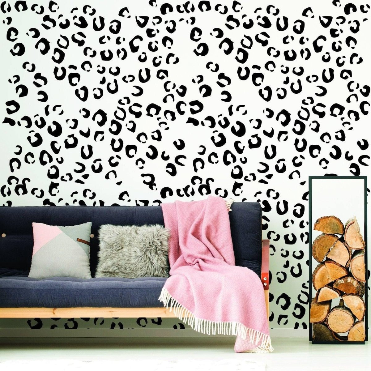Leopard Spot Wall Decals Set (50pcs) – Animal Print Vinyl Stickers for Bold, Design-Led Interiors