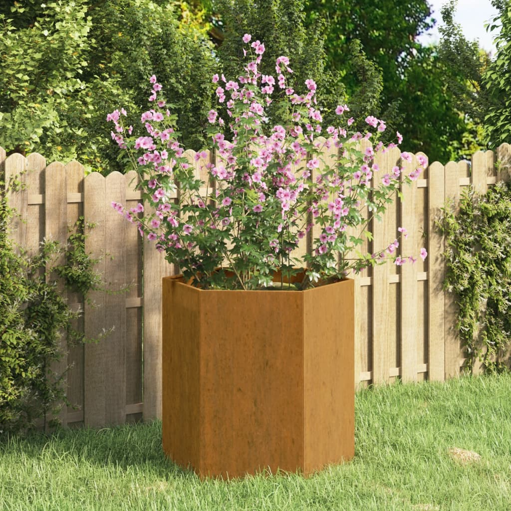 vidaXL Planter Rusty Corten steel Decorative Inlays Planter Square