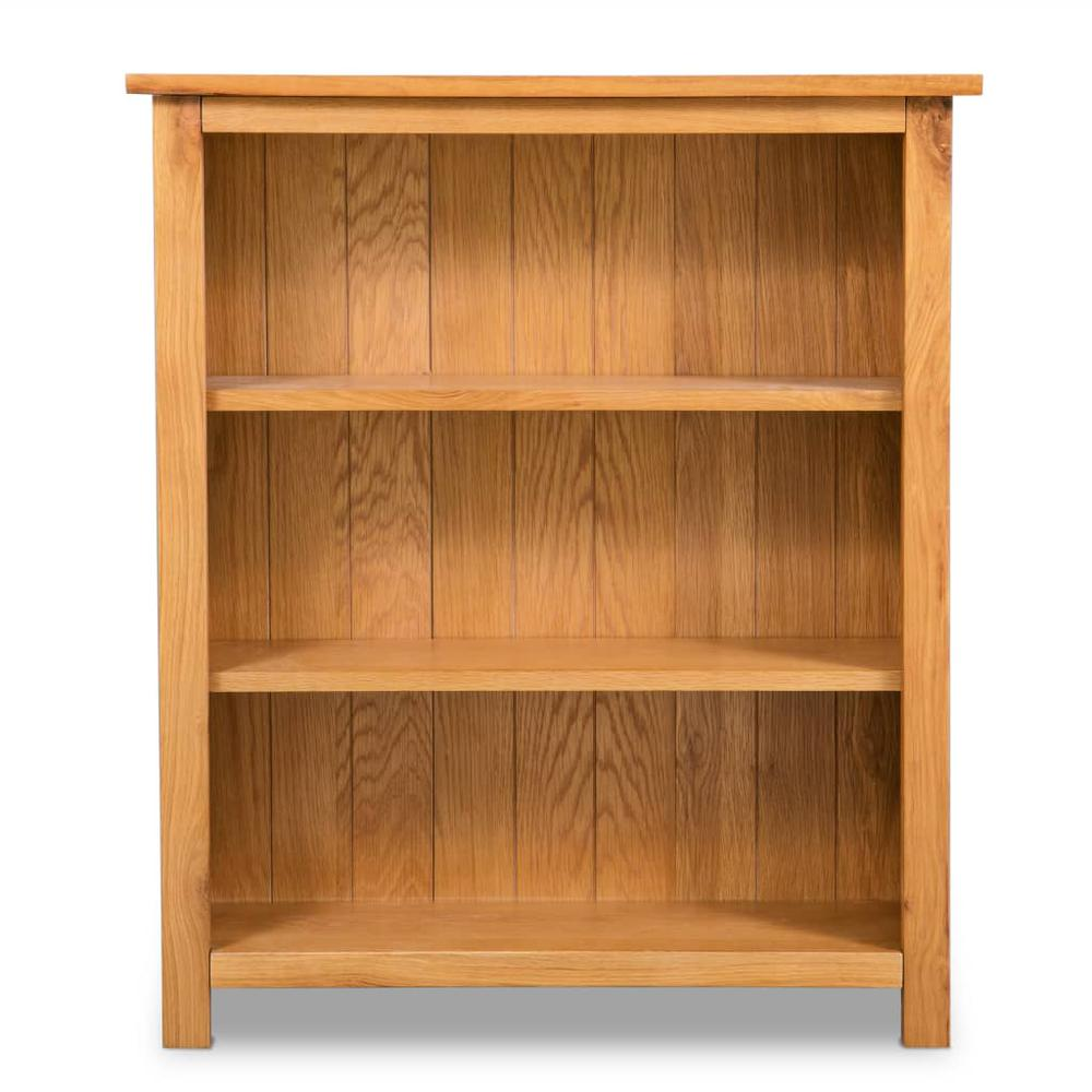 Bookcase Brown Solid Oak Wood 27.6 x 8.9 x 32.3 in Bookcase