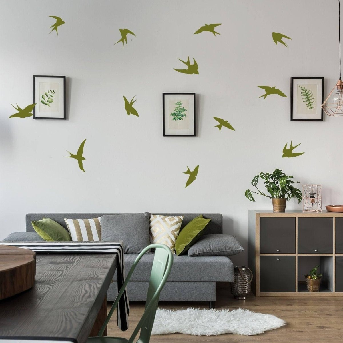 Peel and Stick Wall Decal – Flock of Birds Silhouette Set for Elegant Interior Styling