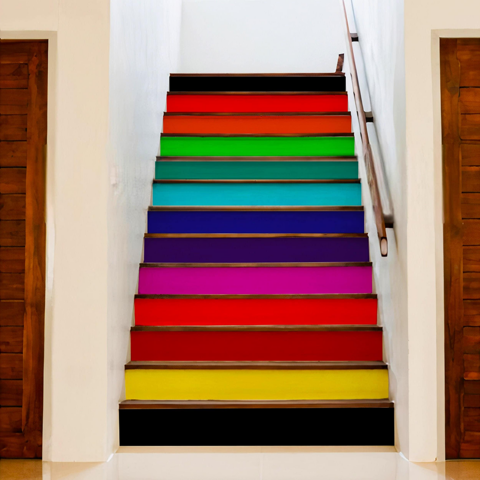 Rainbow Stair Riser Decals - Vibrant Steps Stickers for Stairs