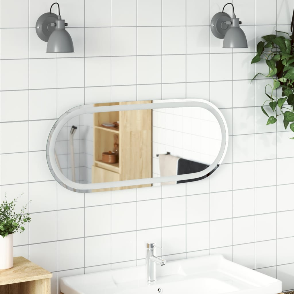 vidaXL Led Bathroom Mirror Cool White Glass Medium Led Bathroom Mirror
