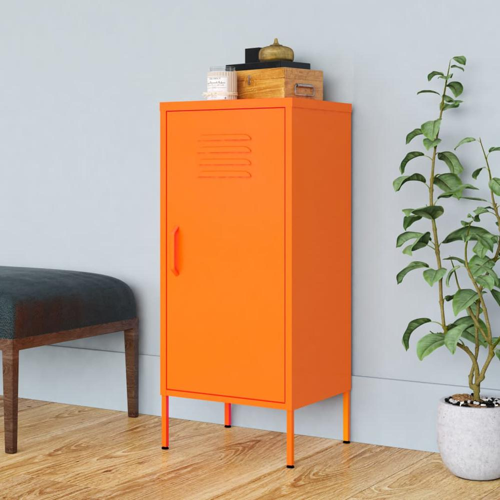Storage Cabinet Orange Steel Medium Storage Cabinet Rectangular