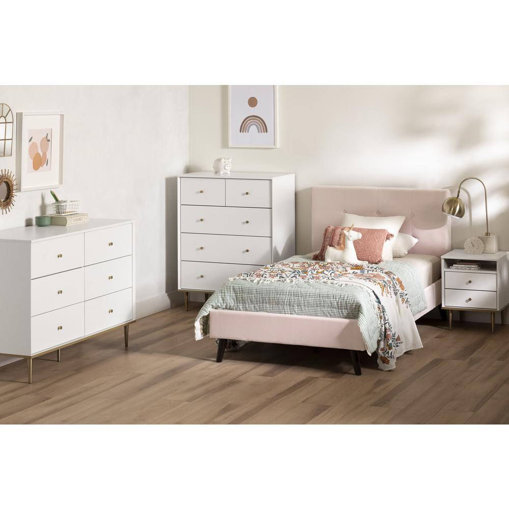 Dylane 2-Drawer Nightstand, Pure White