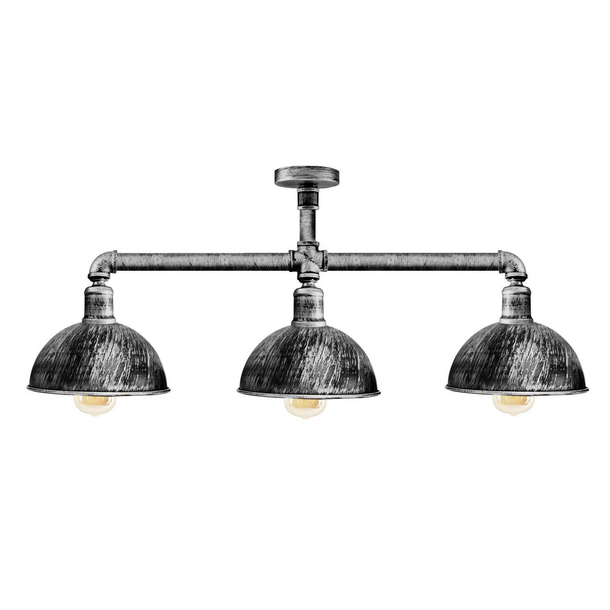 Brushed Copper 3-Head Vintage Industrial Pendant Ceiling Lamp – E27 Retro Pipe Light