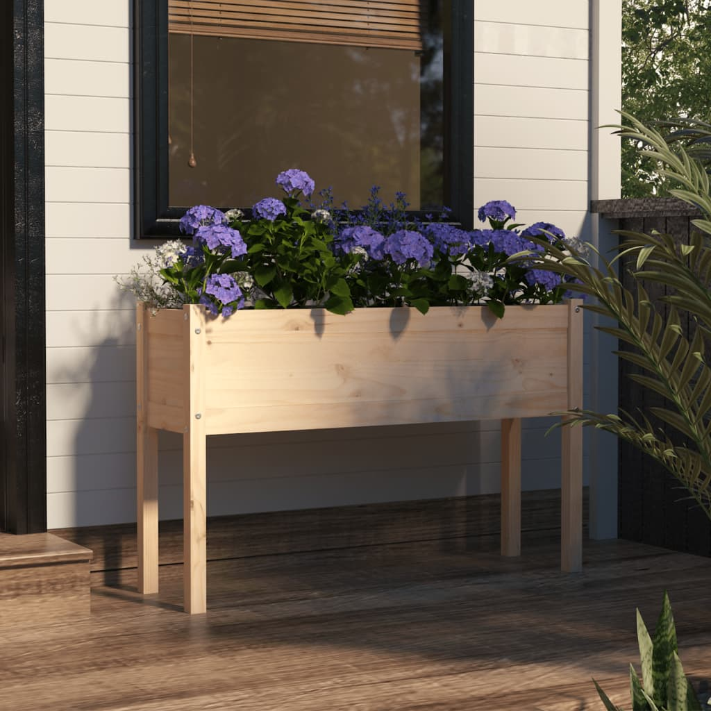 vidaXL Planter Natural Wood Solid pinewood Large Durable Planter