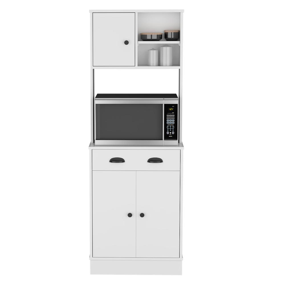 Selmer Pantry Cabinet with Drawer and 3-Doors, White