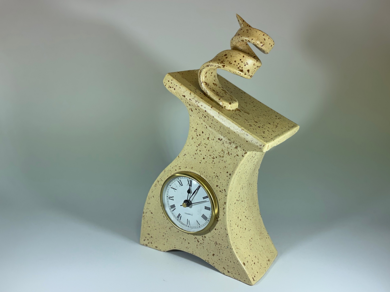 Ceramic Mantel Clock with Enclosed Face