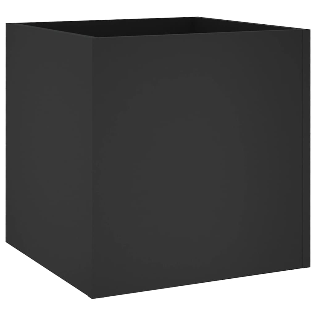 vidaXL Planter Box Black Engineered Wood 15.7x15.7x15.7 in Square