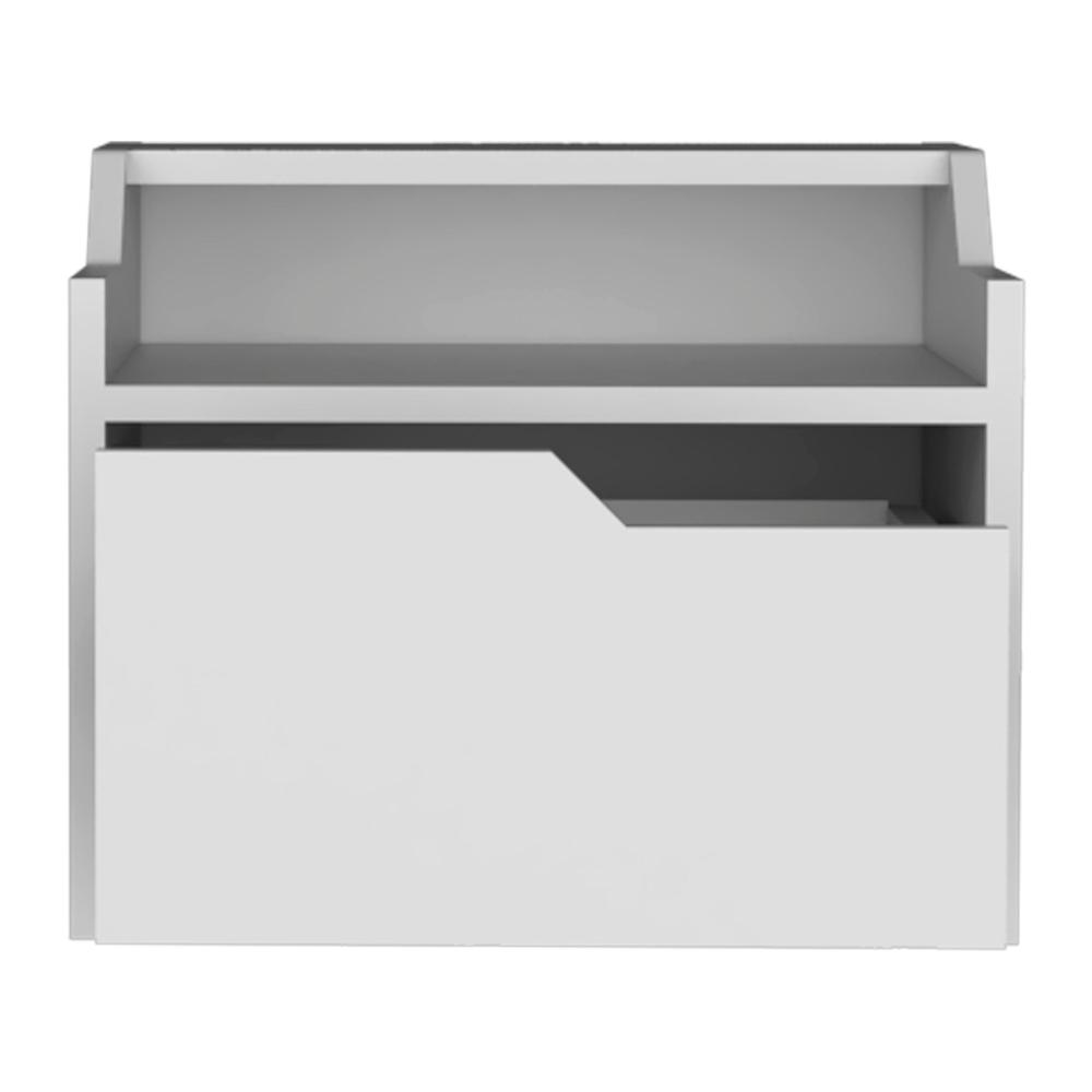 Floating Nightstand, Modern Dual-Tier Design with Spacious Single Drawer Storage