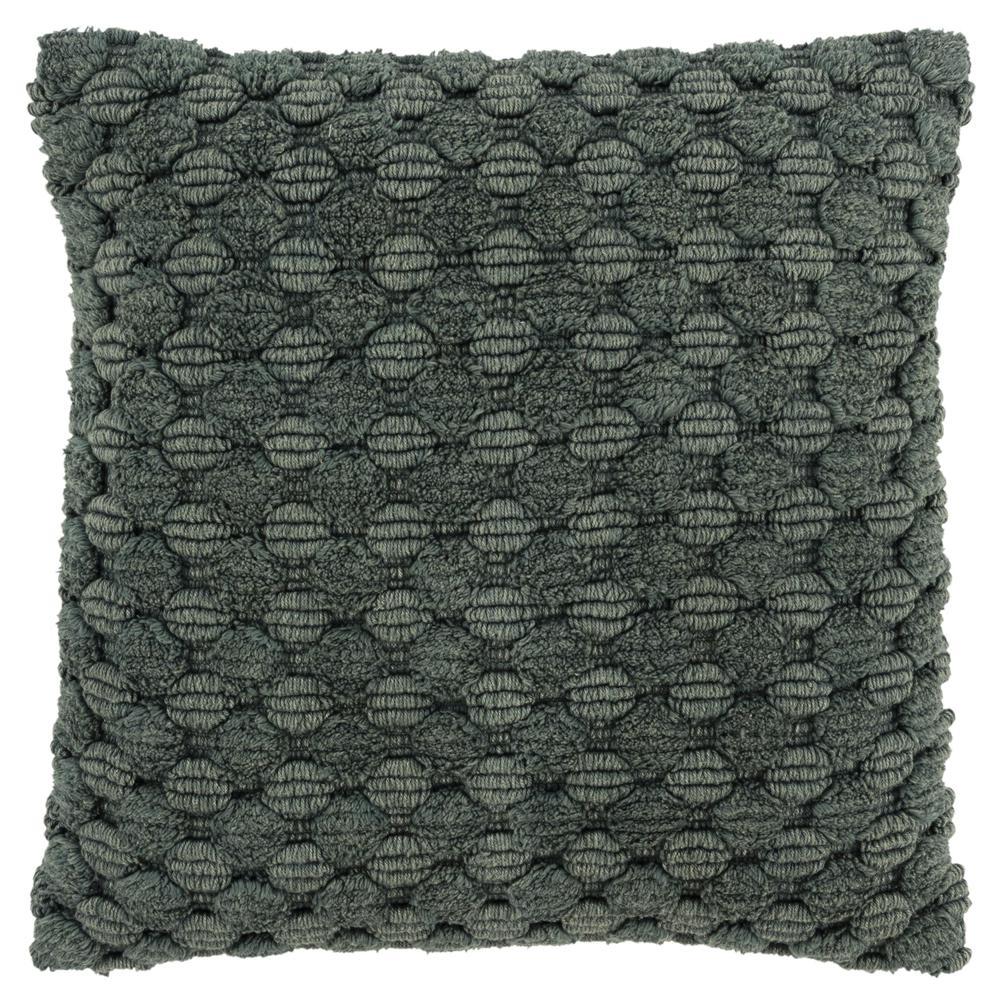 Premium Forest Green Heavyweight Woven Pillow Cover – Dimensional Stripe Texture, 20" × 20", 1-Piece