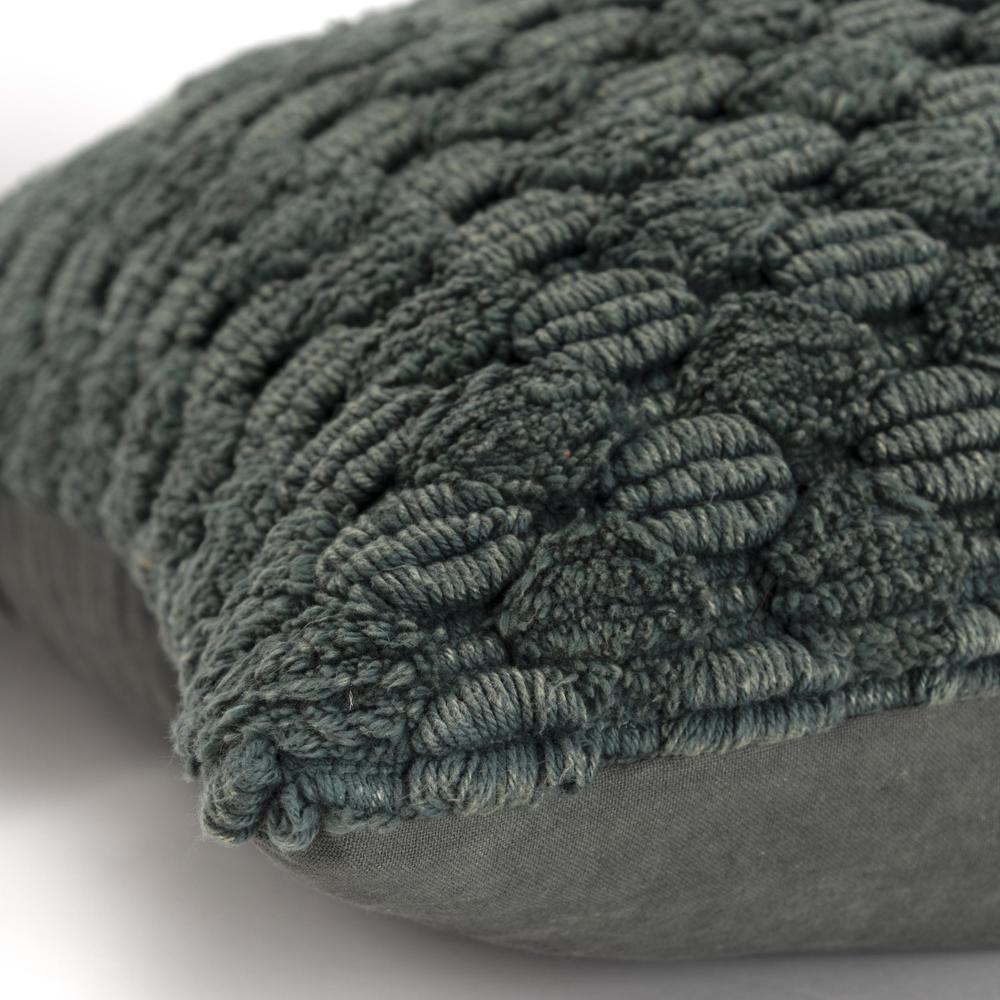 Premium Forest Green Heavyweight Woven Pillow Cover – Dimensional Stripe Texture, 20" × 20", 1-Piece