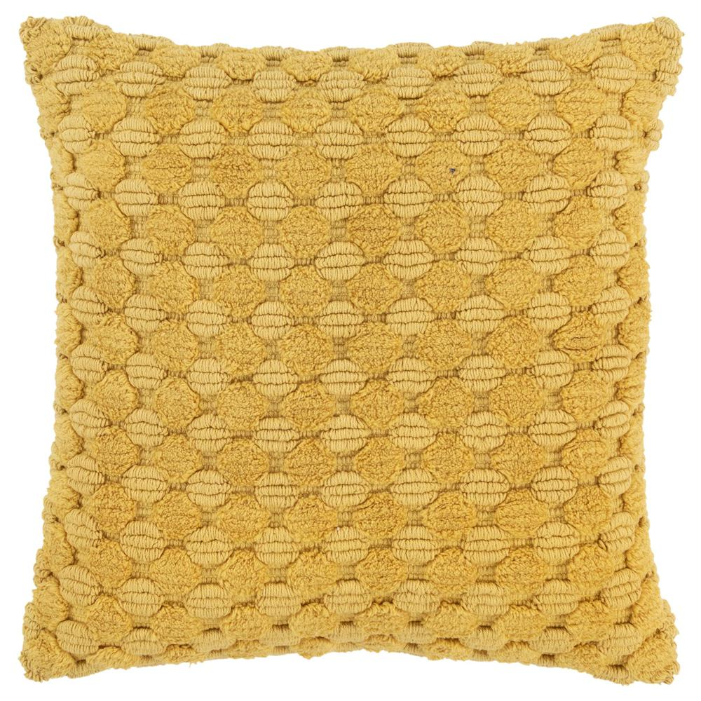 Premium Honey Gold Heavyweight Woven Pillow Cover – Dimensional Stripe Texture, 20" × 20", 1-Piece