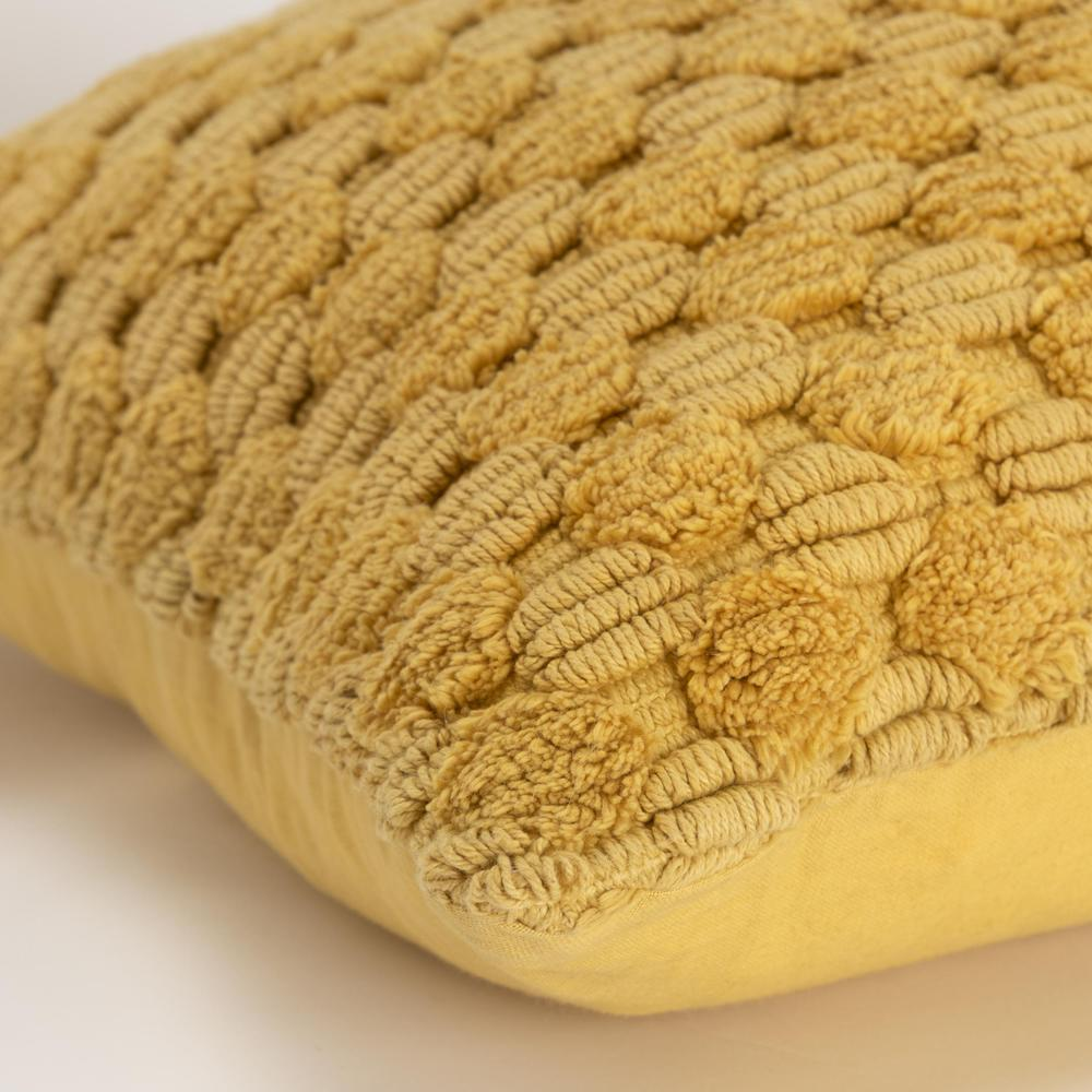 Premium Honey Gold Heavyweight Woven Pillow Cover – Dimensional Stripe Texture, 20" × 20", 1-Piece