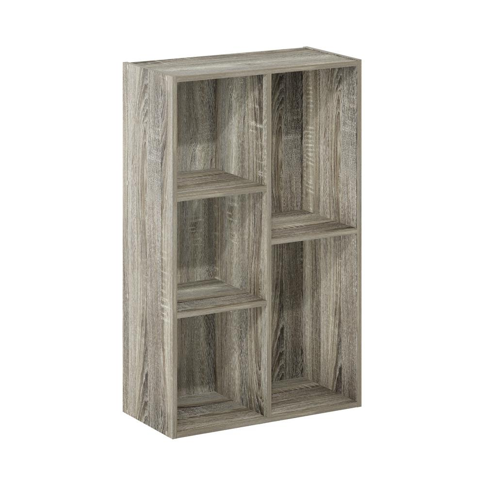 5-Cube Reversible Open Shelf Bookcase for Storage and Display