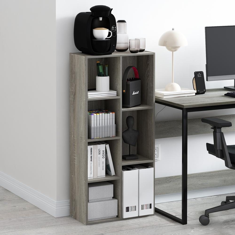 7-Cube Reversible Open Shelf Bookcase for Storage and Display