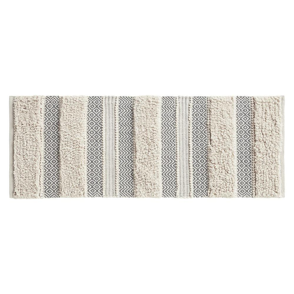 Woven Texture Stripe Bath Rug
