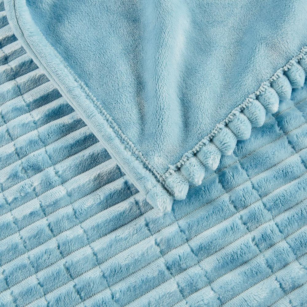 Corded Plush Heated Blanket – Ribbed Texture with 10 Heat Settings & Safety Protection