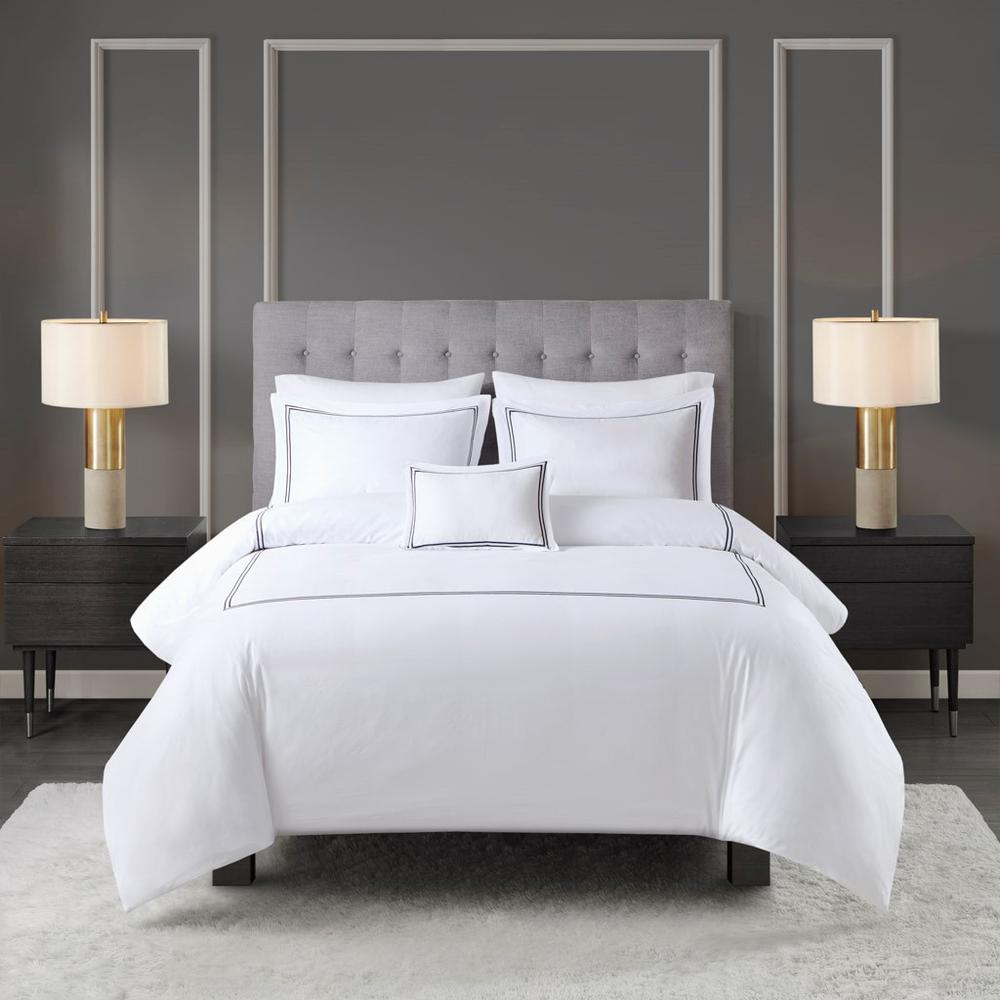100% Cotton Sateen Embroidered Duvet Cover Set