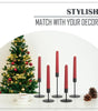 Black Iron Candlestick Holders Set of 5 – Taper Candle Candelabra, 0.9" Diameter, Ideal for Home Decor