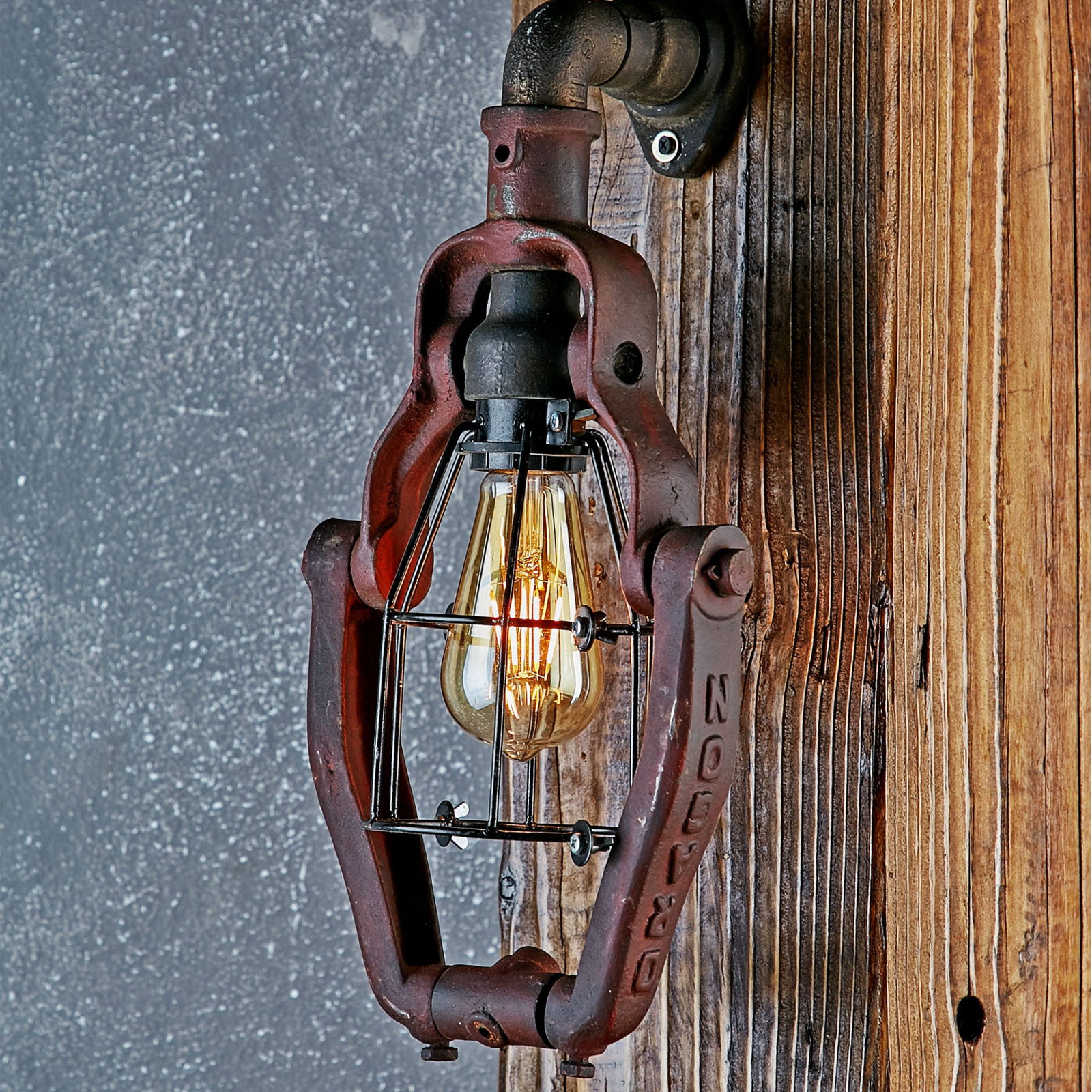 Steampunk Dragon Elbow Wall Lamp – Sculptural Industrial Wall Lighting