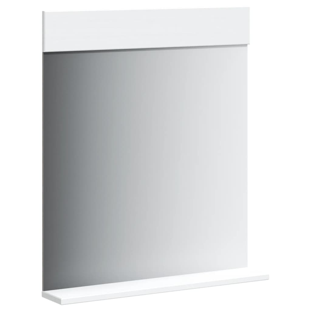 vidaXL Bathroom Mirror White Solid pine wood, glass Medium Wall mounting