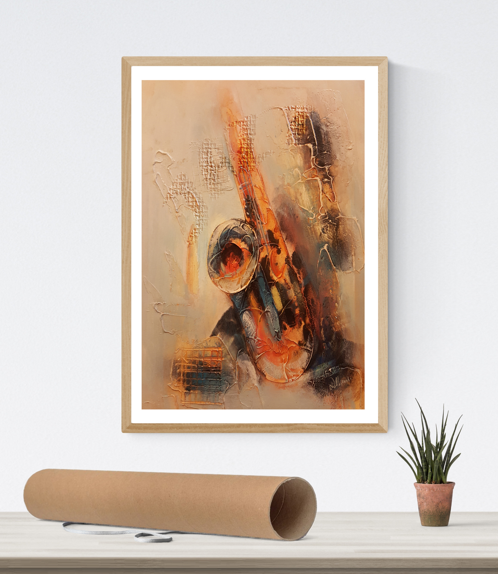 Artistic acrylic painting Jazz & Print on canvas on paper - Digital files