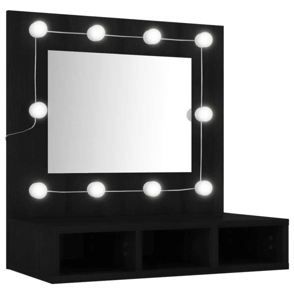 vidaXL Mirror Cabinet Black Engineered wood, Acrylic Medium