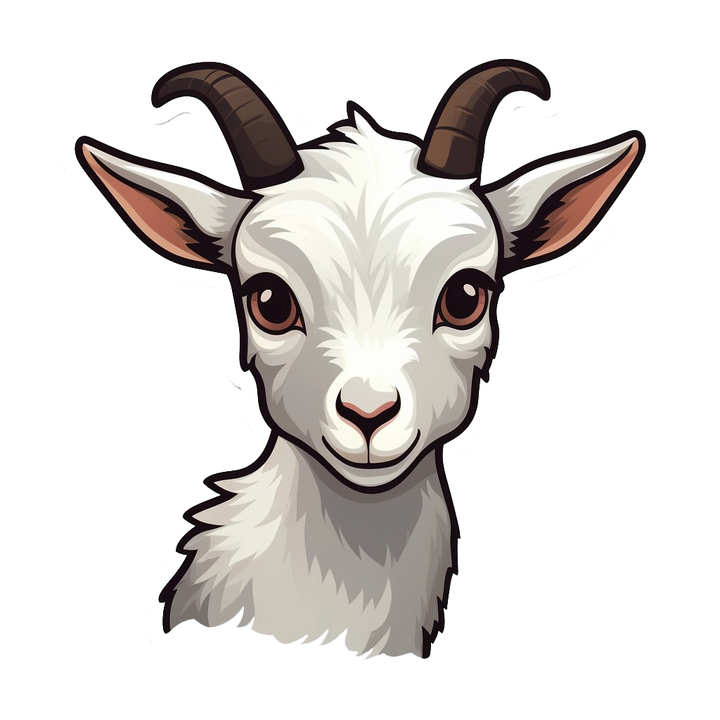 Playful Baby Goat Wall Sticker – Cartoon Animal Wall Decal for Kids’ Room Decor
