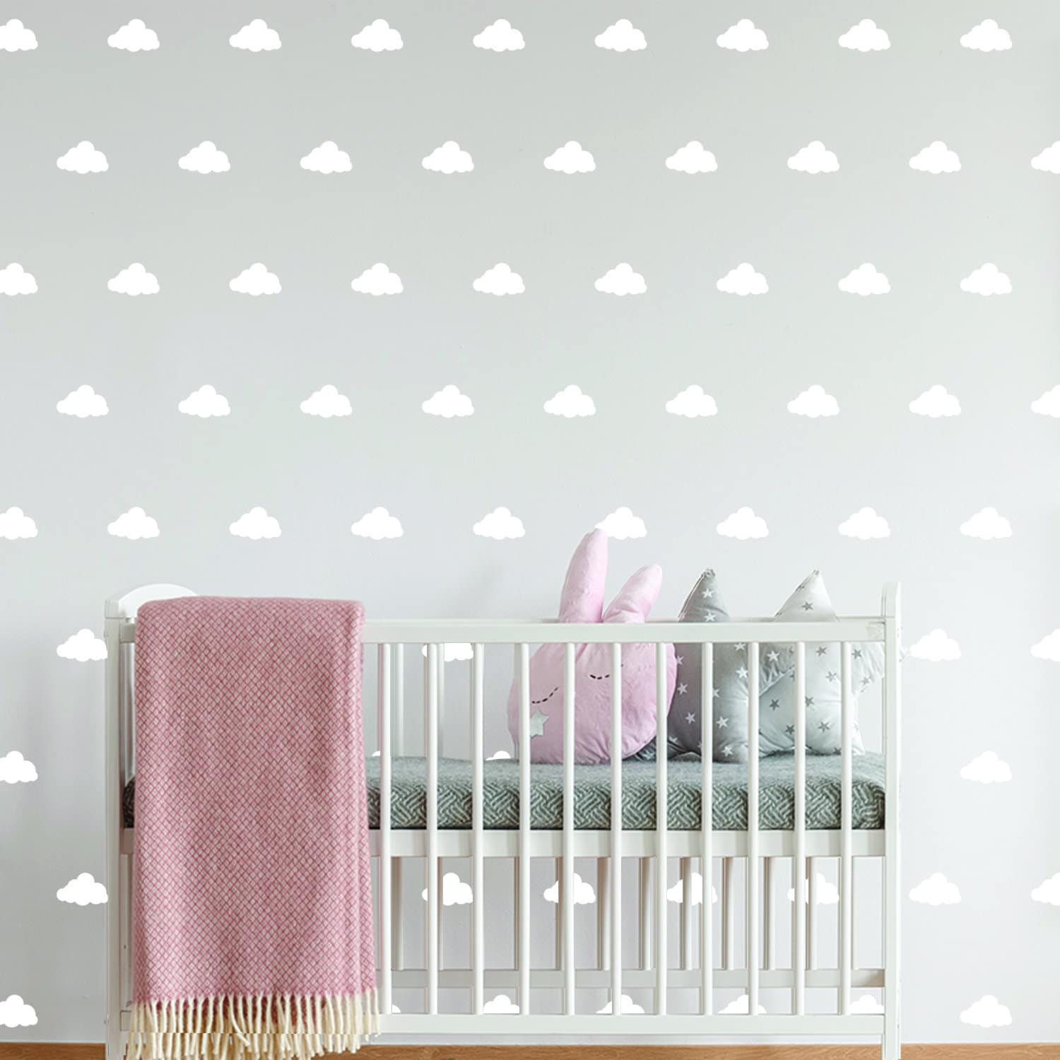 Peel and Stick Wall Decals – Cloud Vinyl Sticker Set for Nursery Decor (40 Pieces)
