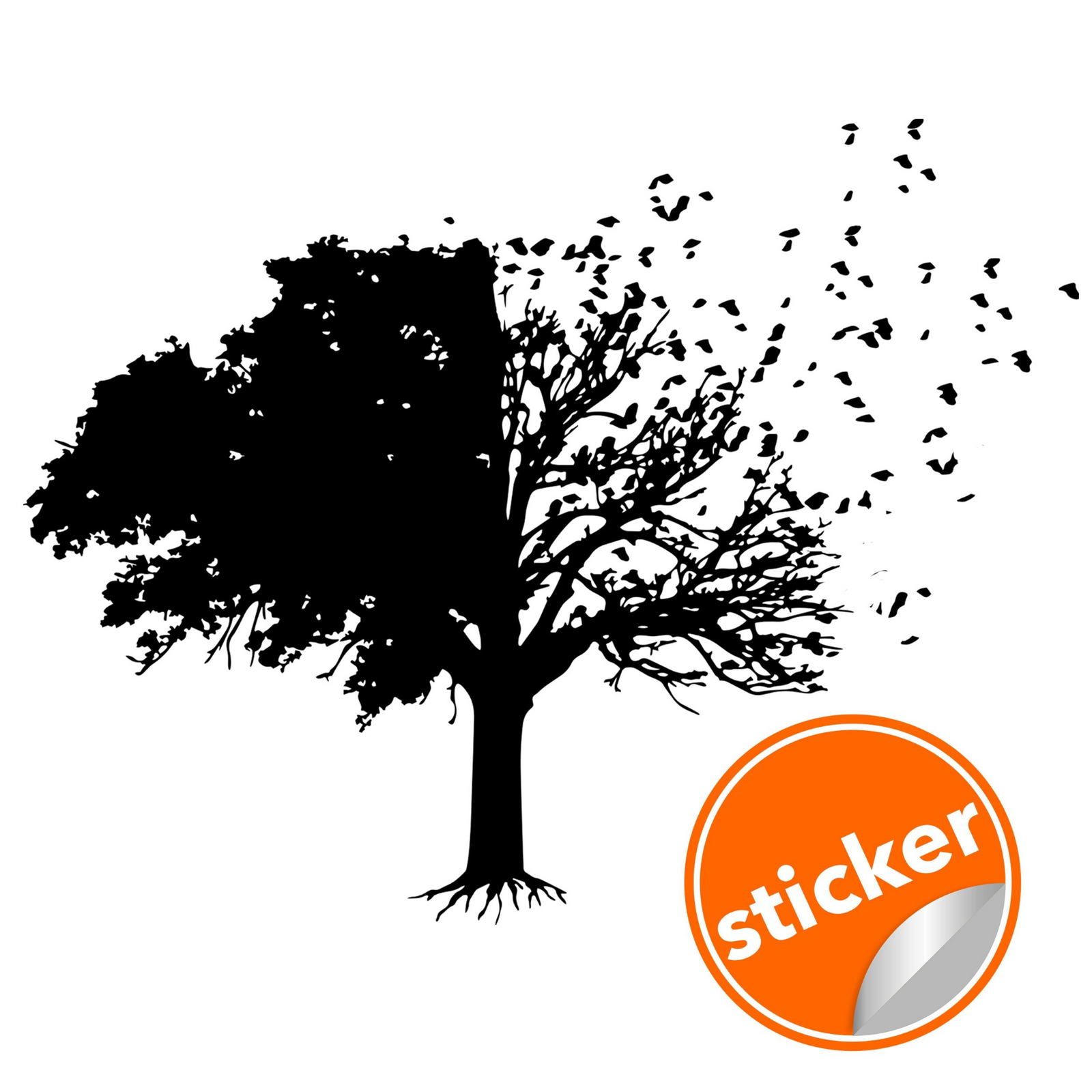 Tree Wall Vinyl Decal – Birds & Branches Peel & Stick Wall Art for Bedroom & Living Room