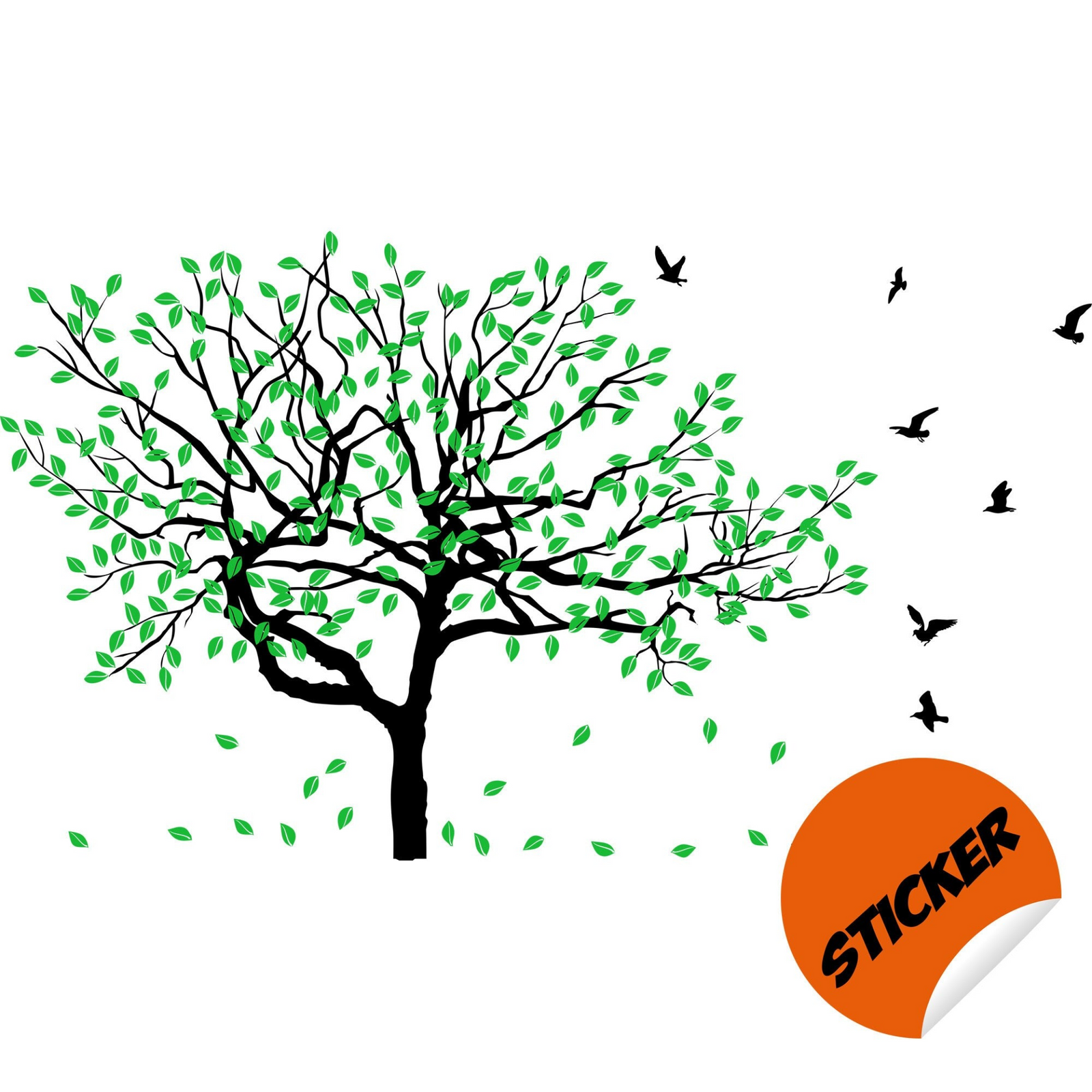 Peel and Stick Tree Wall Decal – Birch Nature Vinyl Wall Decal for Modern Interior Spaces