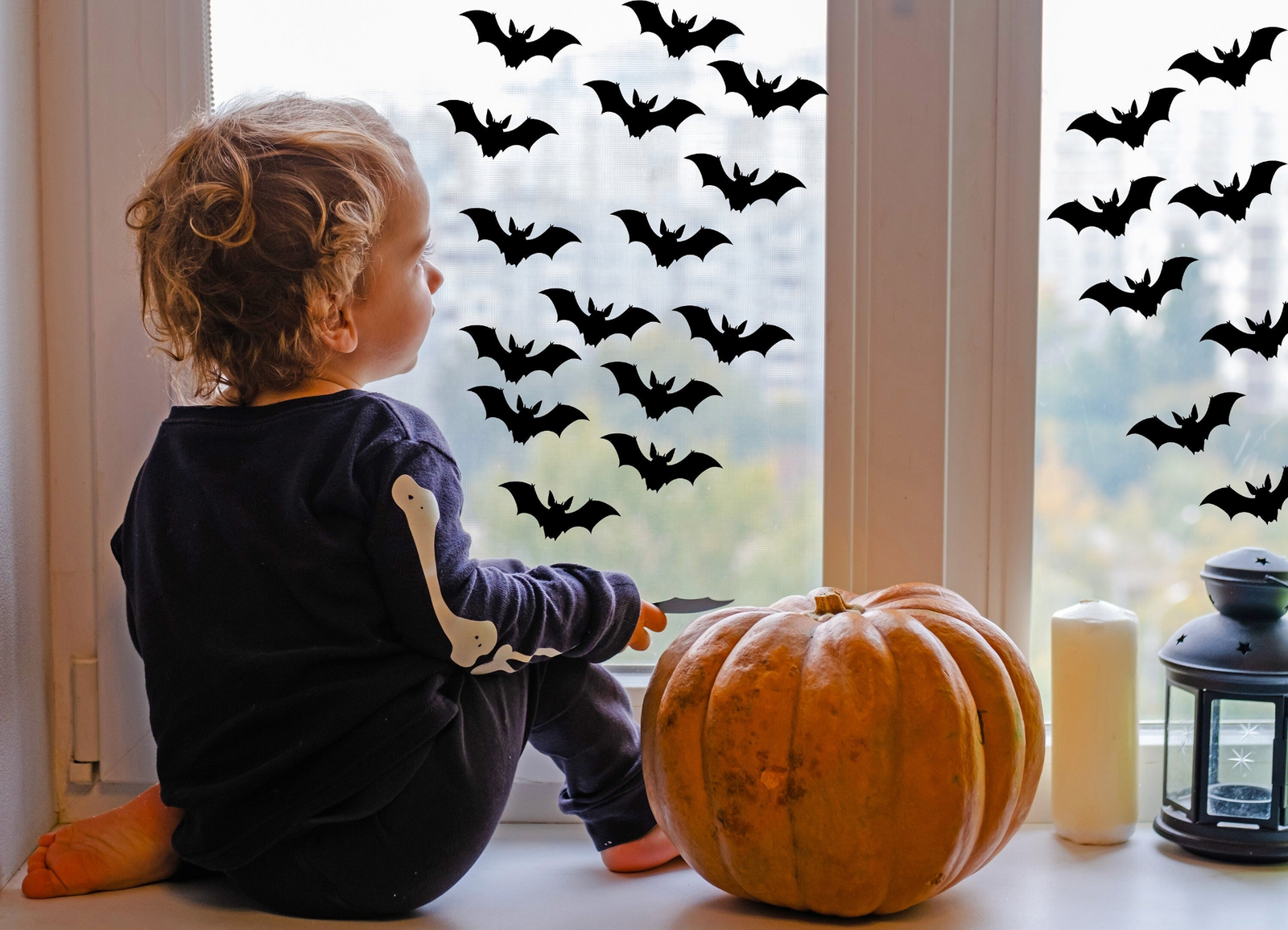 25x Halloween Bats Window Decals - Window Stickers For October 31st