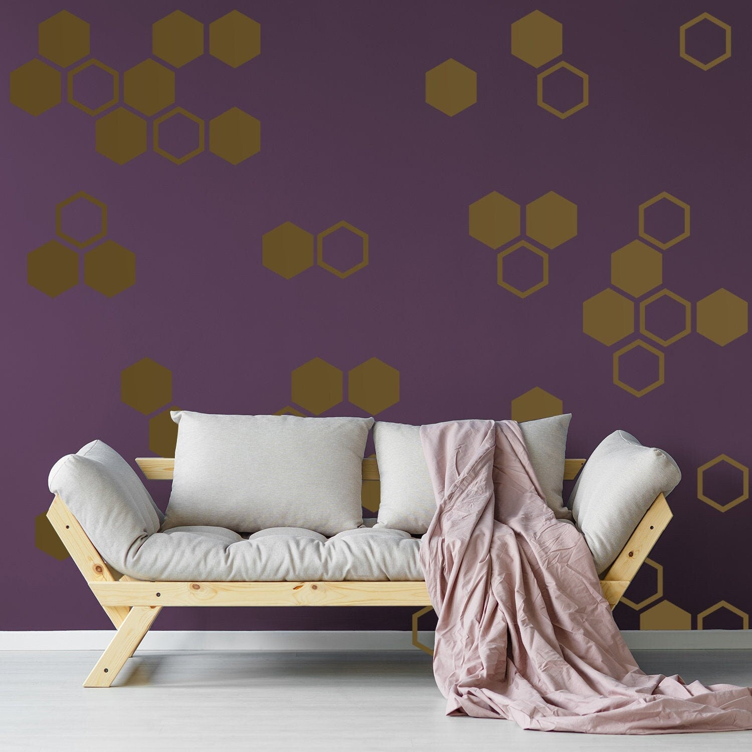 Honeycomb Peel and Stick Wall Decal Set (50 Pieces)